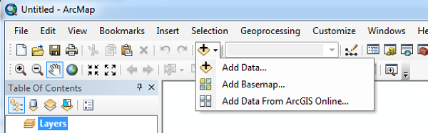 ArcMap Add Data Dropdown